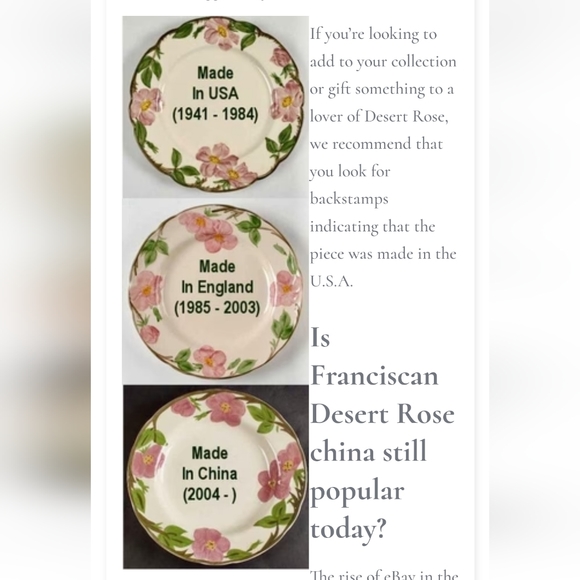 Vintage Franciscan Desert Rose Made in USA  saucers - Picture 15 of 15